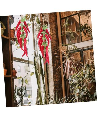 Abaodam 2 Strings Simulation Red Long Pepper Vines Decor Long Pepper Adornment Chili Cook Off Decorations Red 55X8.5X5CM - Buy Online on SooperMarket.com
