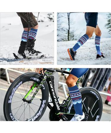 Tonifay Merino Wool Ski Socks for Men Women & Children - Warm Breathable Knee Socks for Skiing & Snowboard - Couples 2-Pack Size 43-47 - Buy Online on SooperMarket.com