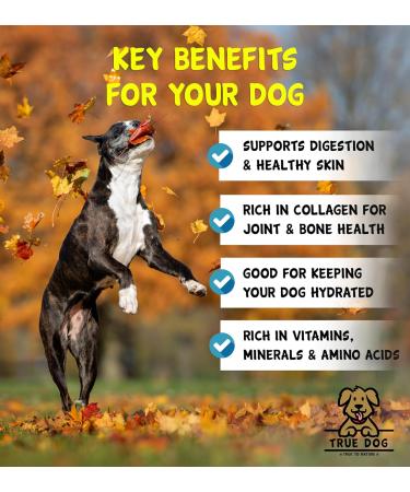 True Dog Beef Bone Broth Powder 100% Pure Broth Protein Powder for Cats & Dogs | Joint Digestion & Gut support | Makes 2ltrs | High in Type II Collagen | 20 Servings 60g - Buy Online on SooperMarket.com