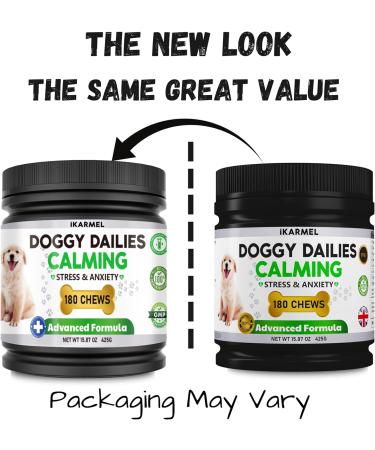 Doggy Dailies Calming Chews | Anxiety & Stress Relief for Dogs | 180 Chewable Treats | Supports Nervous Dogs | Promotes Calmness in 4-6 Weeks - Buy Online on SooperMarket.com