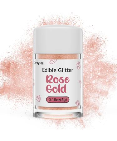 Edible Glitter,Cake Glitter,Drink Glitter Edible Dust, Edible Sparkles for Food Cupcakes,Cookies,Candy Sugar,Pops,Kosher Halal Certified Food Grade Coloring for Wines,Cocktails,Champagne,Beverages - Rose Gold 1-Rose Gold