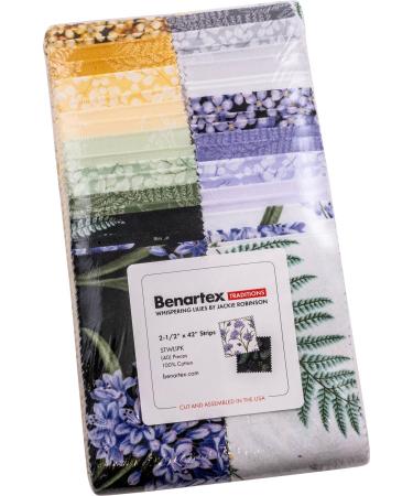 Jackie Robinson Whispering Lilies Strip-Pies 40 2.5-inch Strips Jelly Roll Benartex