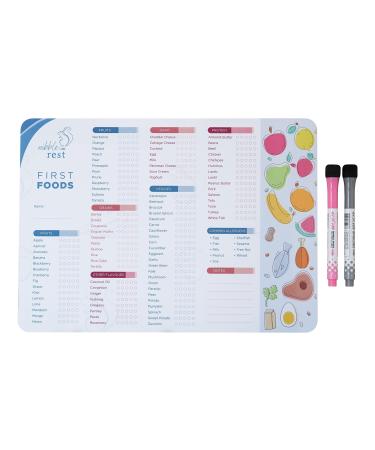 Baby's First Foods Tracker Fridge Magnet Dry Erase Activity Poster Daily Food Log 101 Before One Baby Food Chart/Checklist 25x35cm First Foods English