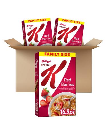 Kellogg's Special K Breakfast Cereal, 11 Vitamins and Minerals, Made with Real Strawberries, Red Berries (3 Boxes) Red Berries 3 Pack (16.9 oz Boxes)