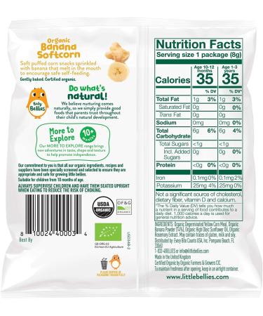 Baby Bellies Organic Softcorn Baby Snack - Banana (Pack of 7, 0.28 oz each) - Buy Online on SooperMarket.com