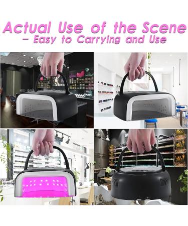 Rechargeable 60W Cordless UV Nail Lamp with 42 Red-Light Beads - Professional Gel Nail Light for Gel Polish | Automatic Sensor & Portable Nail Dryer | S20-Black - Buy Online on SooperMarket.com