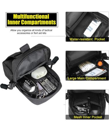 Buy Tactical EDC Bag | Multifunctional Gadget Organizer & Cell Phone Holder - Ideal for Camping Hiking & Cycling - Compact Black Belt Bag - Buy Online on SooperMarket.com