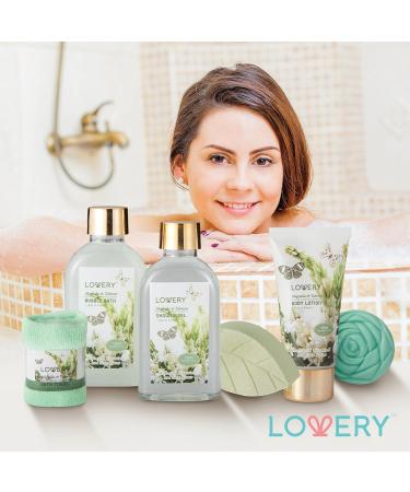 Home Spa Gift Basket - Magnolia & Tuberose Scent 7-Piece Bath & Body Set for Women & Men | Shower Gel Bubble Bath Bath Bomb & More - Perfect Gift - Buy Online on SooperMarket.com