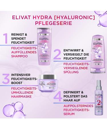 L'Or al Paris Elvital Moisturizing Rinse Conditioner 250ml | Shiny Hair & Hydration with Hyaluronic Acid - Buy Online on SooperMarket.com
