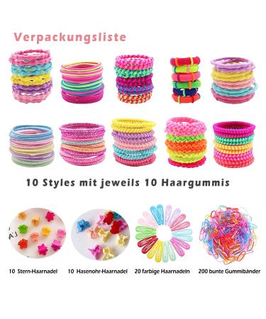 340-Piece Multi-Colored Hair Jewelry Set - Clips Bands & Ties for Girls & Babies | Perfect Hair Accessories for Kids - Buy Online on SooperMarket.com