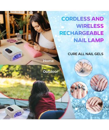 Cordless UV LED Nail Lamp COLORENE 72W Rechargeable Sparkly Nail Light Quick Curing Dryer Professional Nail Dryer Gel Polish Light with 4 Timer Setting Auto Sensor for Salon Home Nail Art Diamond - Buy Online on SooperMarket.com