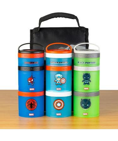 Whiskware Captain America Snack Cups for Kids | 3 Stackable Containers for School and Travel - Buy Online on SooperMarket.com