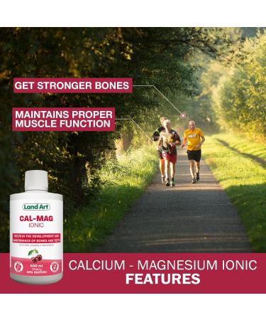 Liquid Ionic Calcium Magnesium Formula with Vitamin D Vitamin C and Zinc - Maintain Healthy and Stronger Bones - 500ml - Cherry Flavor - Non-GMO Gluten Free Sugar Free - Made in Canada - Buy Online on SooperMarket.com