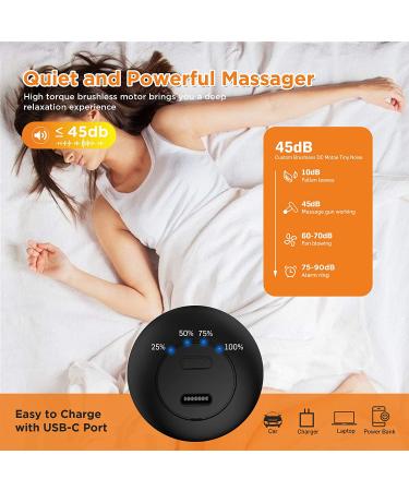 NEPQ Mini Massage Gun: Portable Deep Tissue Percussion Massager for Pain Relief - 4 Speed High-Intensity Vibration - Rechargeable - Black - Buy Online on SooperMarket.com