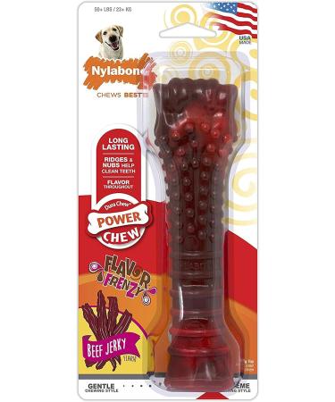 Nylabone Dura Chew Beef Jerky Power Chew - XL Chewing Bones for Heavy Chewers (Pack of 2) - Ideal for Dogs up to 23 kg - Multi-Colored - Buy Online on SooperMarket.com