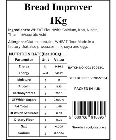 General Purpose Bread Improver 3X1kg (3Kg) | Dough Conditioner Enhancer | For Bread and Cake Making - Buy Online on SooperMarket.com