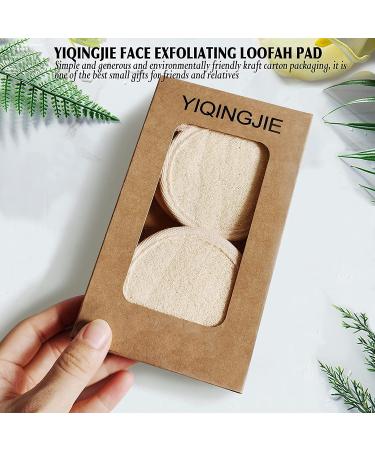 Natural Face Exfoliating Loofah Pad Scrubber - 4 Pack Makeup Remover & Facial Cleansing Brush for Gentle Skin Massage & Blackhead Removal - Beige - Buy Online on SooperMarket.com