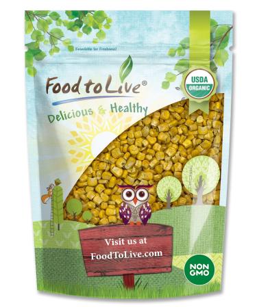 Organic Super Sweet Corn, 8 Ounces - Freeze-Dried Kernels, Non-GMO, Kosher, Raw, Healthy Snack, Bulk, Grown in the USA 0.5 Pounds