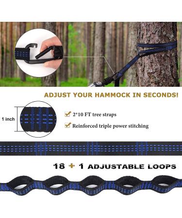 Portable Camping Hammock with Net | Lightweight Parachute Nylon Hammock for Backpacking, Beach, Patio | Includes Tree Straps and Carabiners | Black & Grey - Buy Online on SooperMarket.com