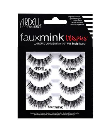 Ardell False Lashes Faux Mink Wispies Multipack 1 pk x 4 pairs 4 Pair (Pack of 1) Faux Mink Wispies
