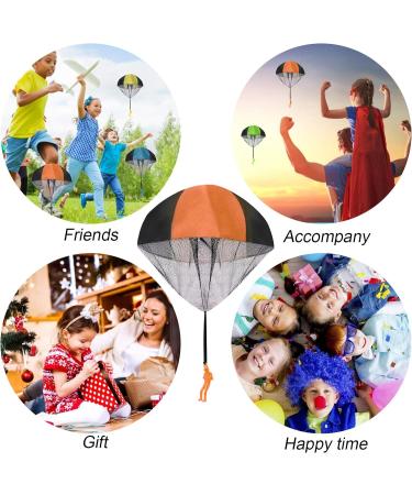 Parachute Toy for Kids - 4 Pack Hand-Throw Parachutists | Outdoor Flight Games & Gifts - Buy Online on SooperMarket.com