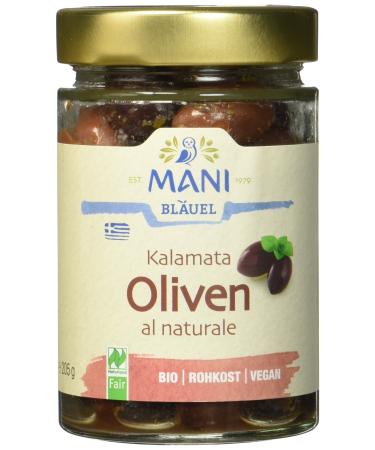 Mani Bl uel Organic Kalamata Olives pack of 6 (6 x 205 g)