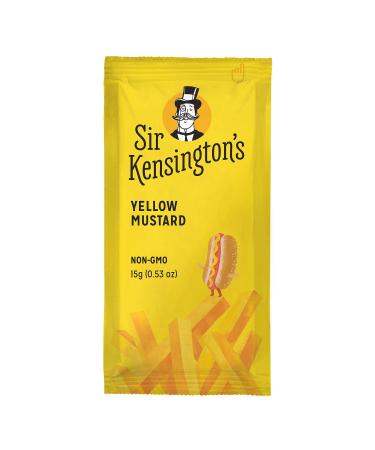 Sir Kensington's Mustard Packets To Go Yellow Mustard Certified Vegan Gluten Free Non- GMO Project Verified From 100% Grade-A Mustard Seeds Shelf-Stable 15g 50 Count 0.53 Fl Oz (Pack of 50) Yellow Mustard