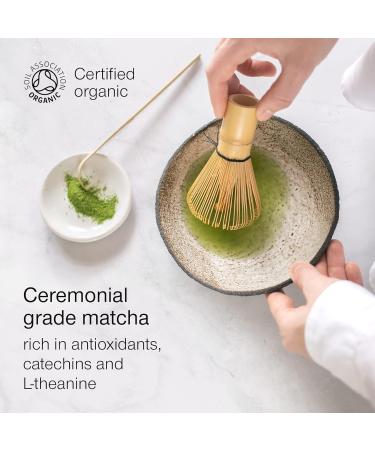Certified Organic Ceremonial Grade Matcha Green Tea Powder - 50g Gift Tin | Vegan | 100% Pure Stone Ground Leaves | Soil Association Certified | 50 Servings - Buy Online on SooperMarket.com