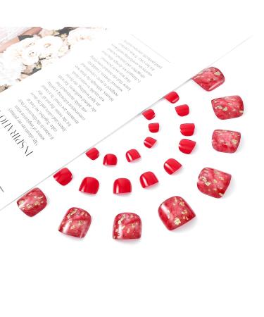 Brishow Artificial Toenails - 24pcs Acrylic Stick-On False Nails for Women & Girls | International Shipping Available - Buy Online on SooperMarket.com
