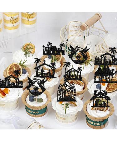 24 Pack Christmas Jesus Cupcake Toppers Jesus's Nativity Cupcake Picks Glitter Cross Cupcake Decorations for Merry Christmas Jesus's Birthday Holy Religious Party Cake Decorations Supplies Black 1-black - Buy Online on SooperMarket.com
