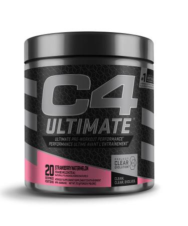 C4 Ultimate Pre-workout Powder Natural Preworkout Supplement Drink for Workout Energy - Strawberry Watermelon 20 Servings Strawberry Watermelon 20 Servings (Pack of 1)