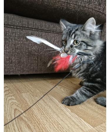 PurrSuit Feather Spinning Cat Toy LONG Safer Clip UK made 100cm Wand - Buy Online on SooperMarket.com