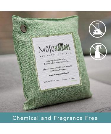 MOSO NATURAL Air Purifying Bag 200g (3 Pack) - Scent-Free Odor Eliminator for Cars, Closets, Bathrooms & Pet Areas - Premium Bamboo Charcoal Absorber (Green) - Buy Online on SooperMarket.com