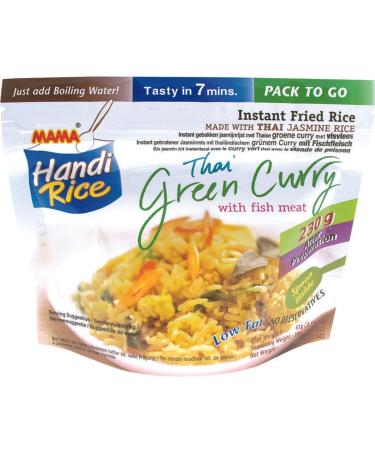 MAMA - Instant Rice Green Curry Fish - Multipack (10 X 80 GR) Green Curry Fish 80 g (Pack of 10)