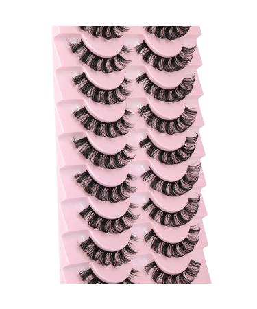 Geeneiya 13mm D-Curl False Eyelashes - Natural Wispy Fluffy Mink Lashes for Curly Volume Cat Eye - DD11 - Buy Online on SooperMarket.com