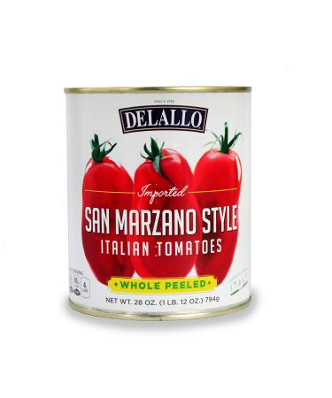 DeLallo Imported San Marzano Whole Peeled Tomatoes, 28-Ounce Cans (Pack of 6)