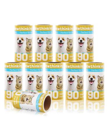 Newthinking 10 Pack Lint Roller Refills 90 Sheets Extra Sticky Lint Roller Refills for Clothes Pet Hair and Furniture Fits Most Standard Size Lint Roller Handle 900 Sheets