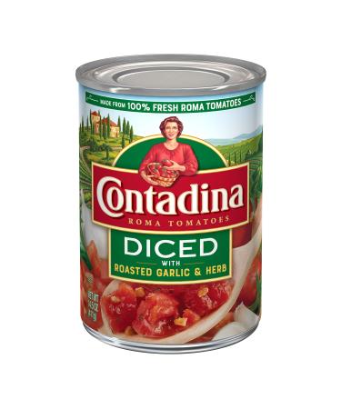 Contadina Canned Diced Roma Tomatoes, Roasted Garlic, 14.5-Ounce Cans (Pack of 12)