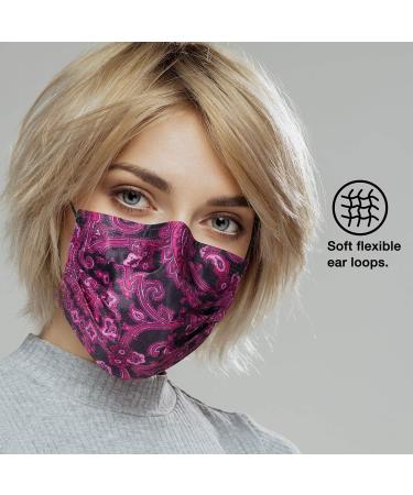 NU R Disposable Face Mask 3Ply Mask with Filter Layer and Elastic Earloop Retail 50pcs/box PAISLEY 50PCS - Buy Online on SooperMarket.com