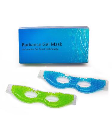 Eye Mask 2 Pack De-Stress and Revitalize Flex Gel Beauty Face Beads Best for Dark Under Circles Puffy Eyes Headaches Migraines Sinusitis Soothing Cold Hot Night Sleep Spa Wrap Cold Eye Mask