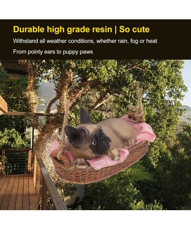 Swing Dog Garden Statue Durable Cute Ornament for Yard and Home Animal Gift (Gray) Grey - Buy Online on SooperMarket.com