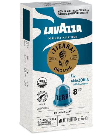 Lavazza Tierra for Amazonia Medium Roast Coffee Capsules Compatible with Nespresso Original Machines Round and balanced espresso notes of chocolate and caramel (pack of 1)10 pieces Tierra for Amazonia Pack of 1 - Buy Online on SooperMarket.com