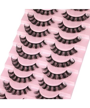 Geeneiya 13mm D-Curl False Eyelashes - Natural Wispy Fluffy Mink Lashes for Curly Volume Cat Eye - DD11 - Buy Online on SooperMarket.com
