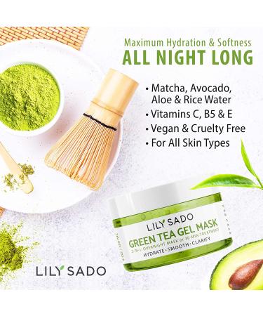 LILY SADO MATCHA MADE IN HEAVEN Green Tea Gel Overnight Face Mask - 4 oz - Clears Pores, Acne, Reduces Pore Size - Gentle for All Skin Types - Buy Online on SooperMarket.com