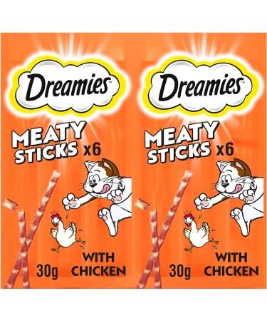 Dreamies Meaty Sticks 84 Pieces Cat Treats Tasty Snacks with Delicious Chicken Pack of 14 x(30g) - Buy Online on SooperMarket.com
