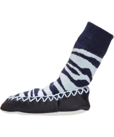 Mocc Ons Moccasin Style Slipper Socks - 6-12 Months Zebra Stripe | Comfy and Stylish Baby Footwear - Buy Online on SooperMarket.com