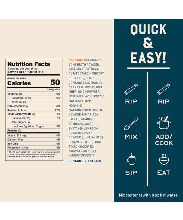 Bare Bones Bone Broth Ramen Instant Powdered Mix 8 Count - 10g Protein, Keto & Paleo Friendly, Non-GMO, Gluten-Free, Dairy-Free - Buy Online on SooperMarket.com