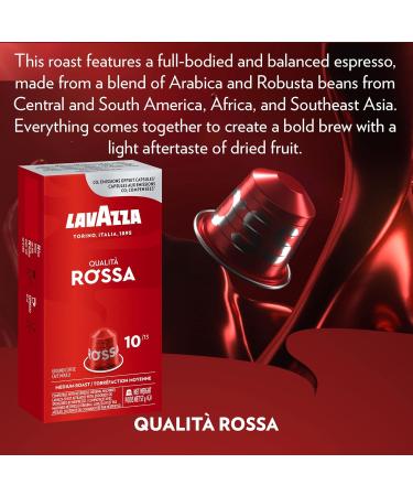 Lavazza Qualita Rossa Medium Roast Coffee Capsules Compatible with Nespresso Original Machines Full-bodied balanced espresso dried fruit aftertaste 10 Capsules (Pack of 1) Qualita Rossa 10 count (Pack of 1) - Buy Online on SooperMarket.com