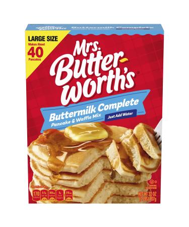 Mrs. Butterworth's Complete Buttermilk Pancake and Waffle Mix, 32 oz Buttermilk 2 Pound (Pack of 1)