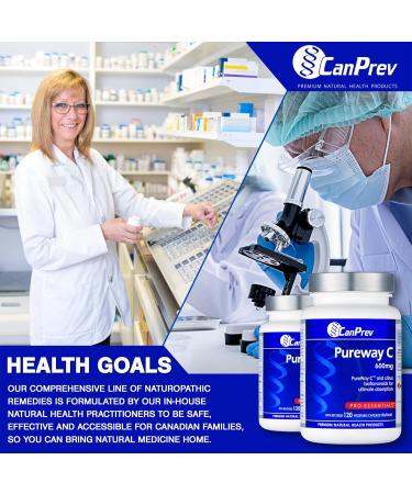 CanPrev Pureway C 600mg Advanced Formula 120 V-Caps - Enhanced Absorption Vitamin C Ascorbic Acid with Citrus Bioflavonoids - Supports Well-Being and Vitality - Buy Online on SooperMarket.com
